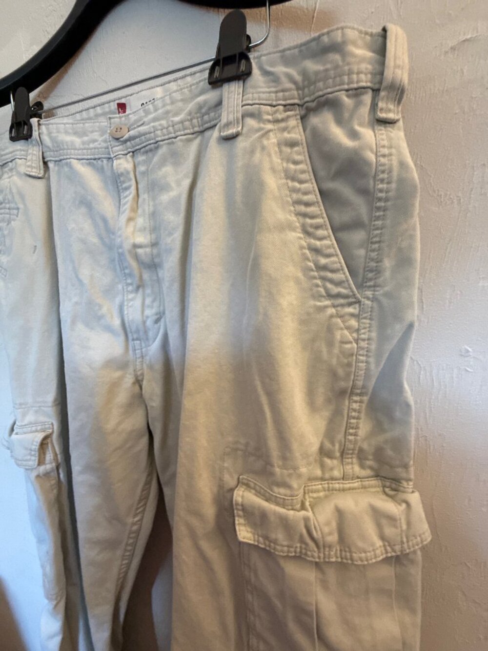 Levi's Men's 38x32 Cargo Pants Beige Baggy Loose Utility Y2K 100% Cotton